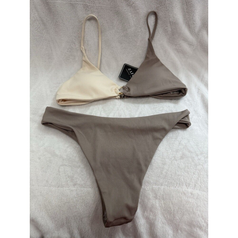 Zaful Bikini Size 6 Neutral  Removable Pads High Waist